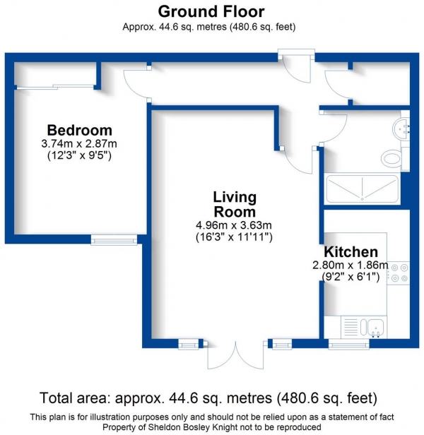 Floor Plan Image for 1 Bedroom Retirement Property for Sale in Kenilworth Road, Leamington Spa