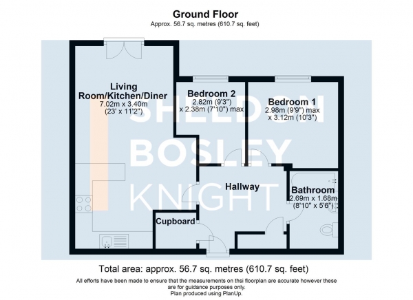 Floor Plan Image for 2 Bedroom Apartment for Sale in Livery Street, Leamington Spa