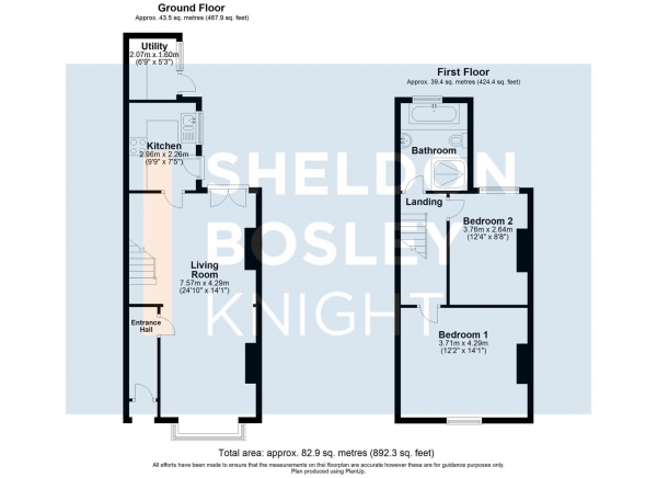 Floor Plan Image for 2 Bedroom Terraced House for Sale in Edward Street, Warwick