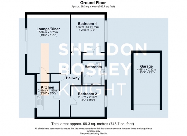 Floor Plan Image for 2 Bedroom Apartment for Sale in Kenilworth Road, Leamington Spa