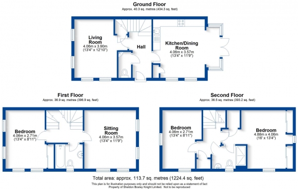 Floor Plan Image for 4 Bedroom Semi-Detached House for Sale in Potkins Road, Warwick