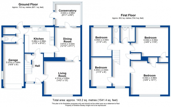 Floor Plan Image for 4 Bedroom Detached House for Sale in Fernhill Drive, Leamington Spa