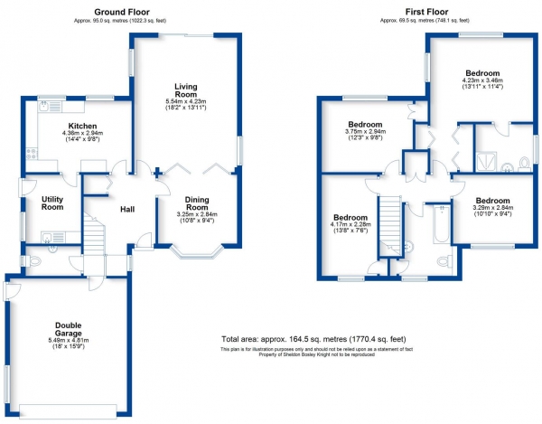 Floor Plan Image for 4 Bedroom Detached House for Sale in Hirsel Gardens, Woodcote Road, Leamington Spa