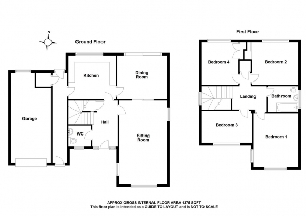 Floor Plan for 4 Bedroom Detached House for Sale in Bishop's Stortford, CM23, 5NX - Guide Price &pound899,995
