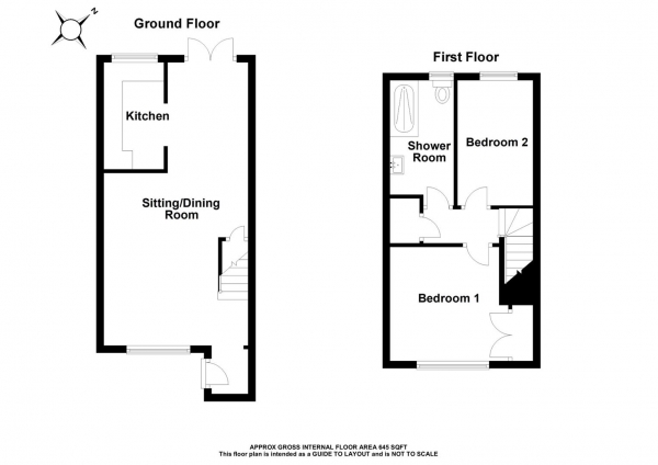 Floor Plan Image for 2 Bedroom Terraced House for Sale in Ash Meadow, Much Hadham