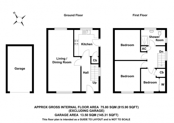 Floor Plan Image for 3 Bedroom Detached House for Sale in Bishops Stortford