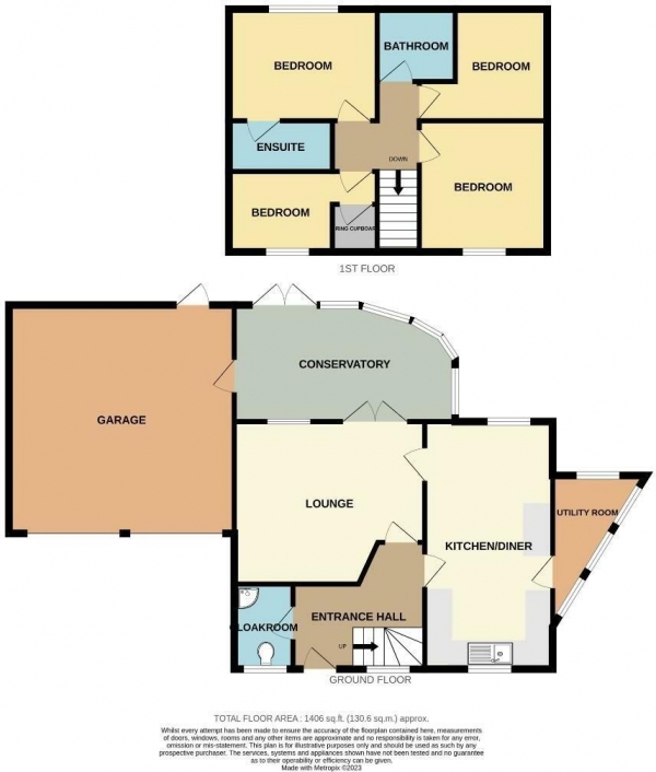 Floor Plan for 4 Bedroom Detached House for Sale in St Michael's Mead,  Bishop's Stortford, CM23, 4FN - Guide Price &pound550,000