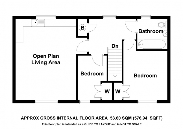 Floor Plan Image for 2 Bedroom Terraced House for Sale in Hampton Road, Stansted