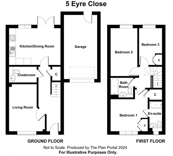 Floor Plan Image for 3 Bedroom Semi-Detached House for Sale in St James' Park, Bishops Stortford