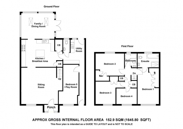 Floor Plan for 4 Bedroom Semi-Detached House for Sale in Hatfield Broad Oak, CM22, 7JR - Guide Price &pound535,000