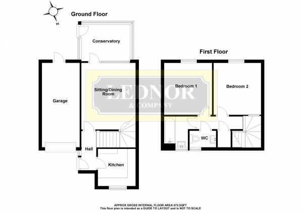 Floor Plan for 2 Bedroom Terraced House for Sale in Bishop's Stortford, CM23, 2AZ - Guide Price &pound375,000