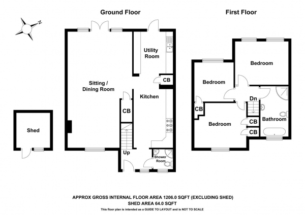 Floor Plan Image for 3 Bedroom Semi-Detached House for Sale in Bishop's Stortford