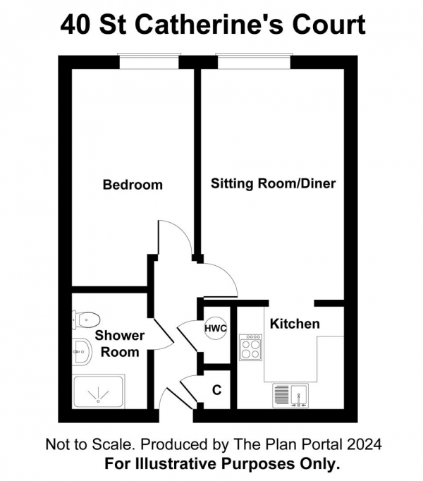 Floor Plan Image for 1 Bedroom Retirement Property for Sale in St Catherine's Court, Bishop's Stortford