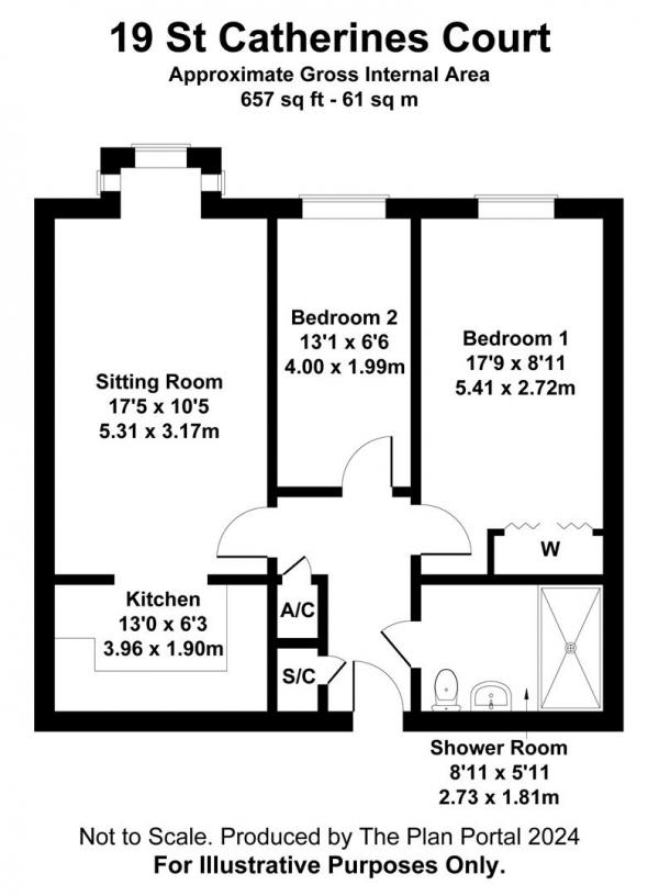 Floor Plan Image for 2 Bedroom Retirement Property for Sale in Windhill, Bishop's Stortford