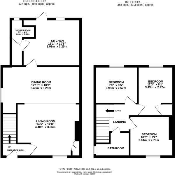 Floor Plan Image for 3 Bedroom Semi-Detached House for Sale in Bishop's Stortford