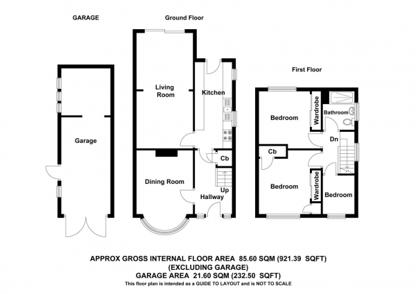 Floor Plan Image for 3 Bedroom Semi-Detached House for Sale in Bishop's Stortford