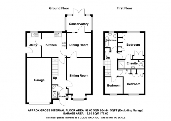 Floor Plan Image for 3 Bedroom Detached House for Sale in Foxglove Close, Bishop's Stortford