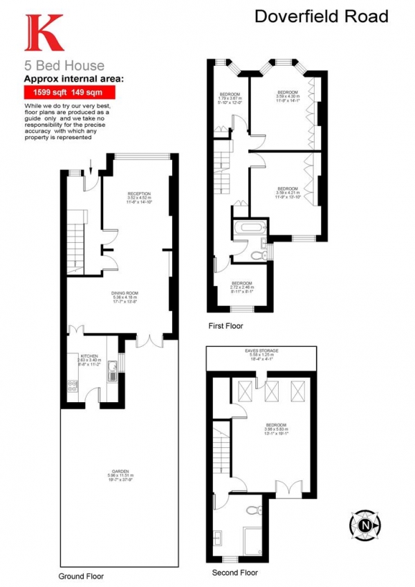 Floor Plan Image for 5 Bedroom Terraced House for Sale in Doverfield Road, SW2