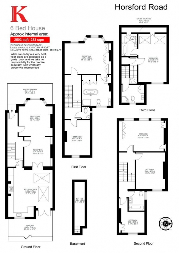 Floor Plan Image for 6 Bedroom Property for Sale in Horsford Road, SW2