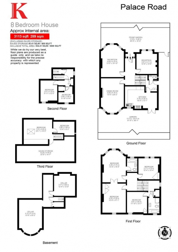 Floor Plan Image for 8 Bedroom Property for Sale in Palace Road, SW2