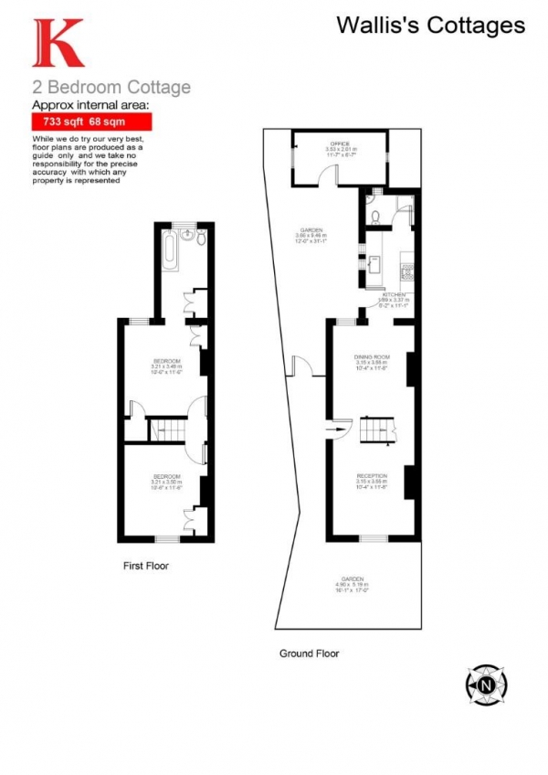 Floor Plan Image for 2 Bedroom Property for Sale in Wallis's Cottages, SW2