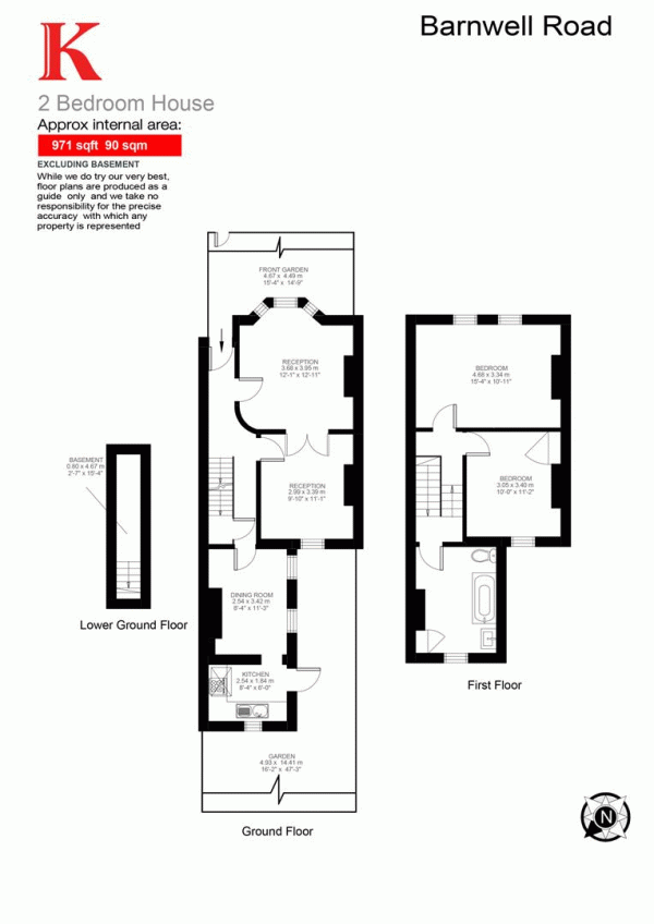 Floor Plan Image for 2 Bedroom Property for Sale in Barnwell Road, SW2