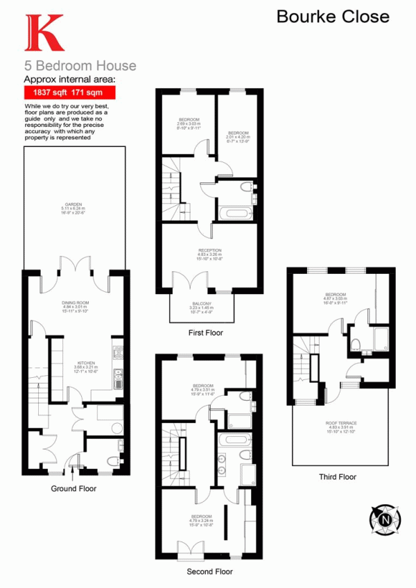 Floor Plan Image for 5 Bedroom Property for Sale in Bourke Close, SW4