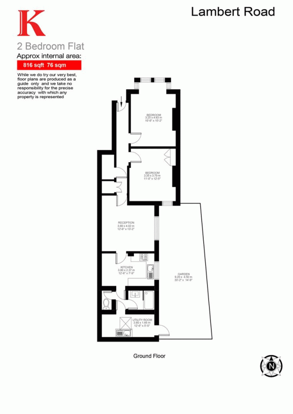 Floor Plan Image for 2 Bedroom Maisonette for Sale in Lambert Road, SW2