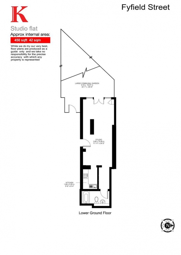 Floor Plan Image for Studio Flat for Sale in Fyfield Road, SW9