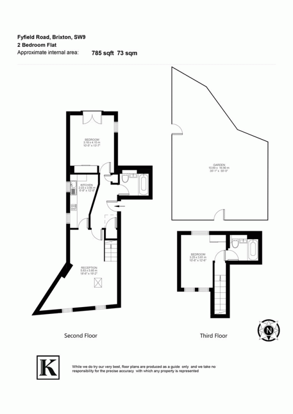 Floor Plan Image for 2 Bedroom Flat for Sale in Fyfield Road, SW9