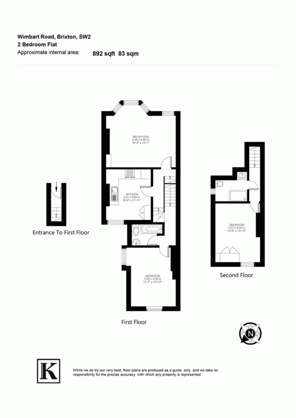 Floor Plan Image for 2 Bedroom Flat for Sale in Wimbart Road, SW2