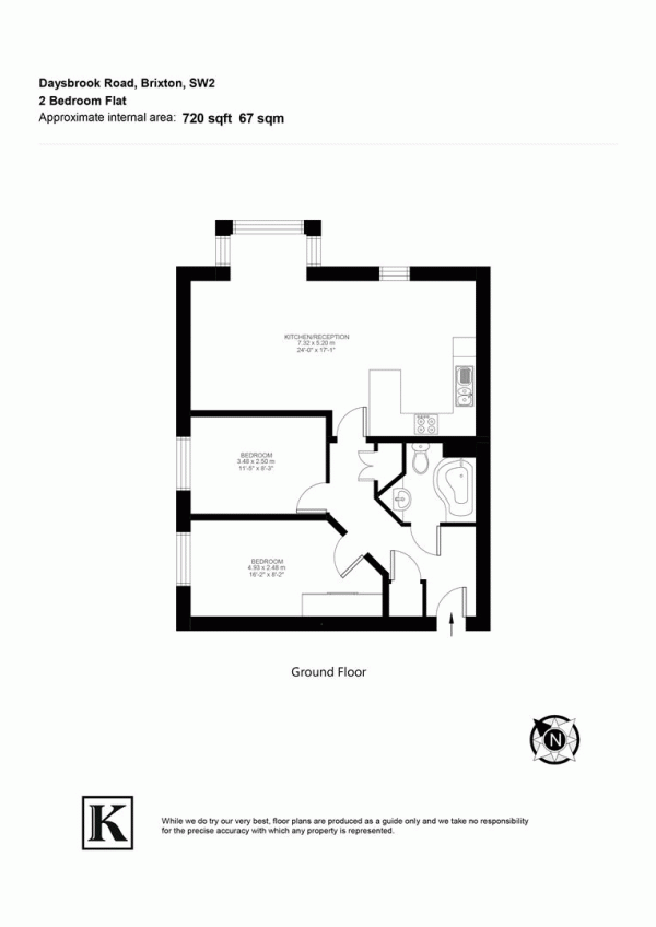 Floor Plan Image for 2 Bedroom Flat for Sale in Daysbrook Road, SW2