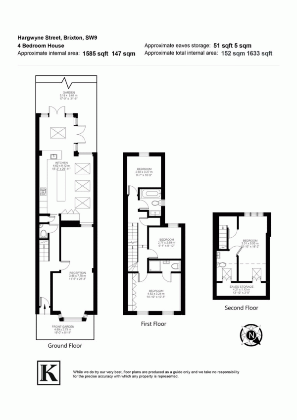 Floor Plan Image for 4 Bedroom Property for Sale in Hargwyne Street, SW9