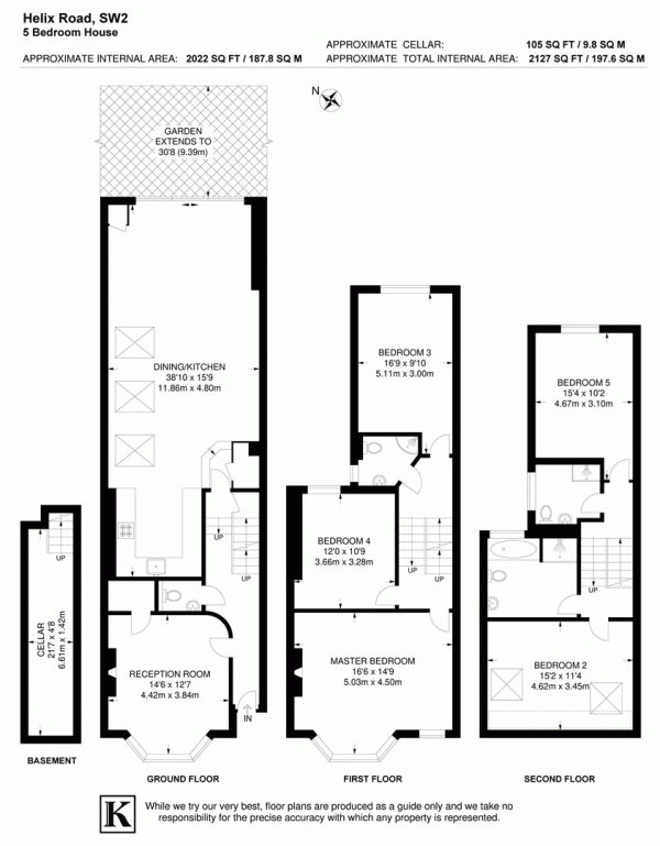 Floor Plan for 5 Bedroom Property for Sale in Helix Road, SW2, SW2, 2JR -  &pound1,300,000