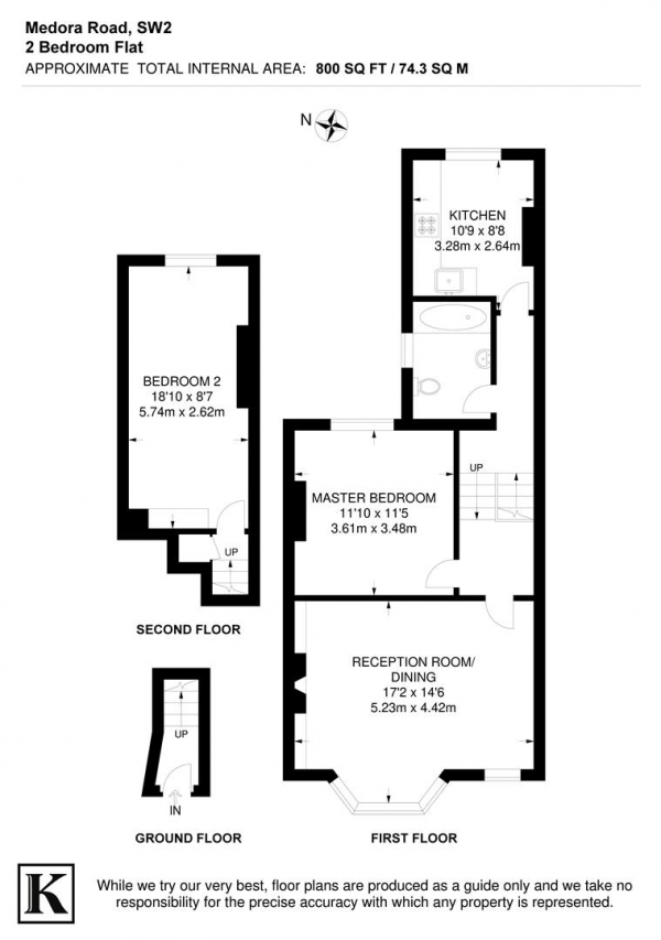 Floor Plan Image for 2 Bedroom Flat for Sale in Medora Road, SW2