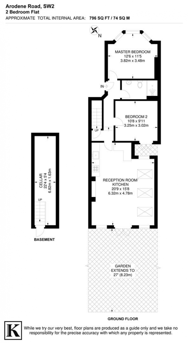 Floor Plan Image for 2 Bedroom Flat for Sale in Arodene Road, SW2
