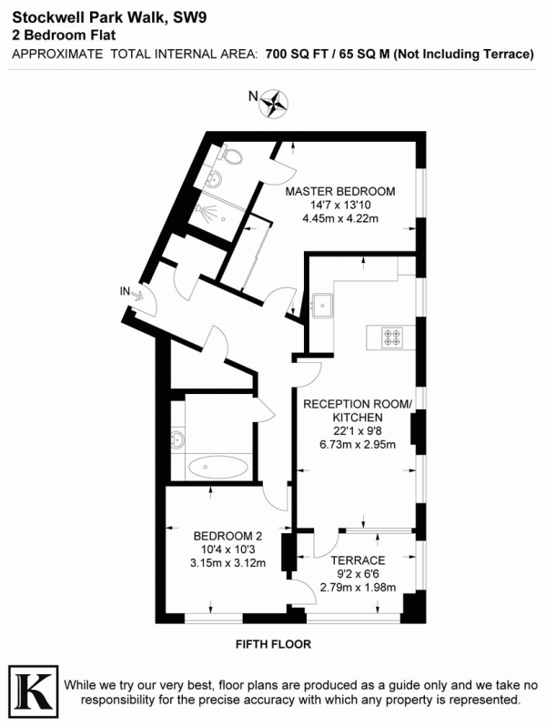 Floor Plan for 2 Bedroom Flat for Sale in Stockwell Park Walk, SW9, SW9, 0FF -  &pound575,000