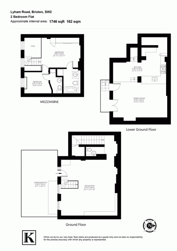 Floor Plan for 2 Bedroom Flat for Sale in Lyham Road, SW2, SW2, 5EB -  &pound935,000