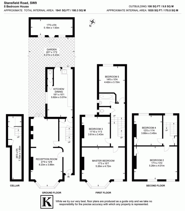 Floor Plan Image for 5 Bedroom Property for Sale in Stansfield Road, SW9