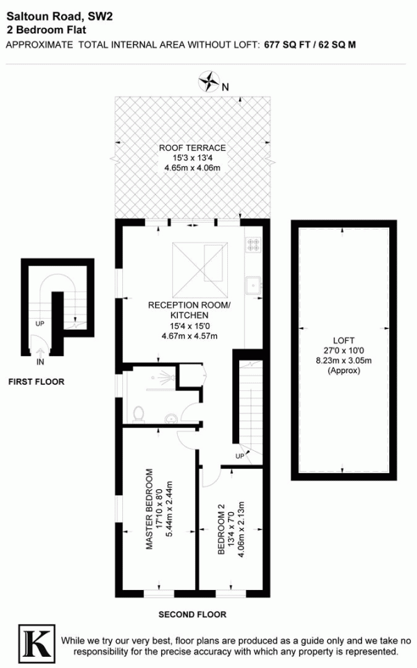 Floor Plan for 2 Bedroom Flat for Sale in Saltoun Road, SW2, SW2, 1EW -  &pound599,950