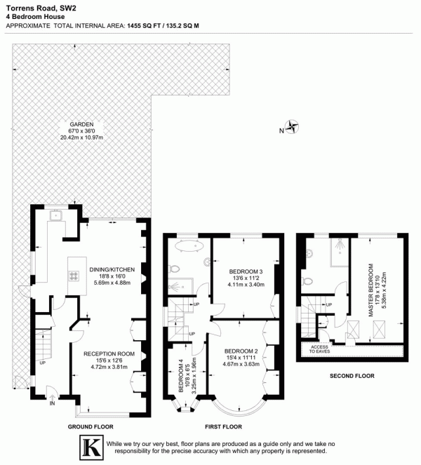 Floor Plan Image for 4 Bedroom Terraced House for Sale in Torrens Road, SW2