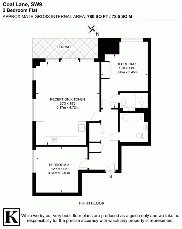 Floor Plan Image for 2 Bedroom Flat for Sale in Coal Lane, SW9