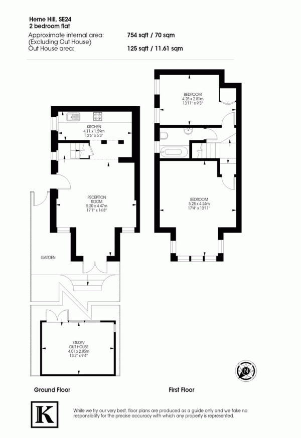 Floor Plan Image for 2 Bedroom Flat to Rent in Herne Hill, Herne Hill