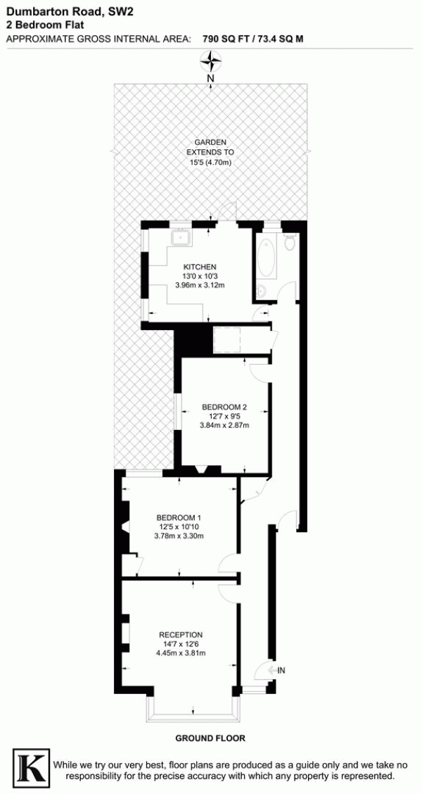 Floor Plan Image for 2 Bedroom Flat for Sale in Dumbarton Road, SW2