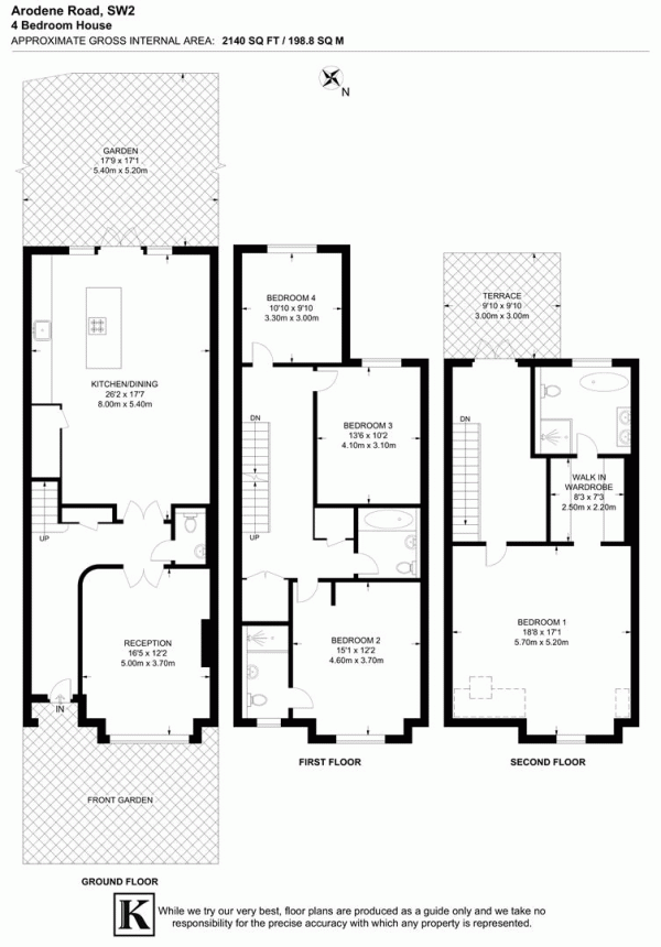 Floor Plan for 4 Bedroom Property for Sale in Arodene Road, SW2, SW2, 2BH -  &pound1,450,000