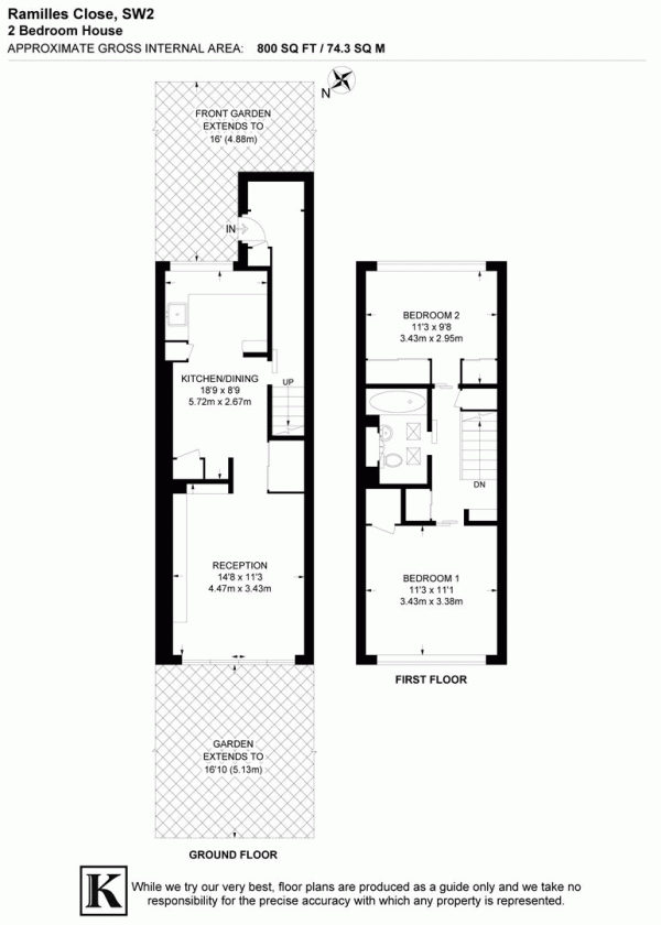 Floor Plan Image for 2 Bedroom Property for Sale in Ramilles Close, SW2
