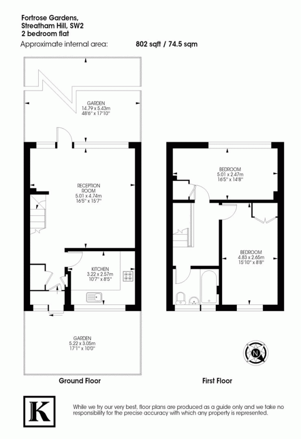 Floor Plan Image for 2 Bedroom Flat to Rent in Fortrose Gardens, London