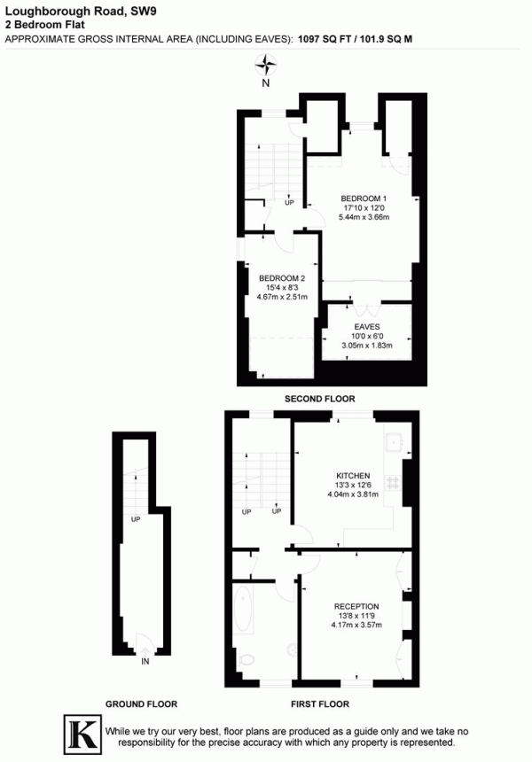 Floor Plan Image for 2 Bedroom Maisonette for Sale in Loughborough Road, SW9