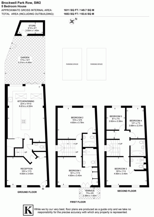 Floor Plan Image for 5 Bedroom End of Terrace House for Sale in Brockwell Park Row, SW2