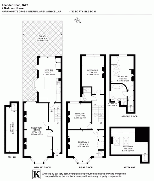 Floor Plan Image for 4 Bedroom Property for Sale in Leander Road, SW2